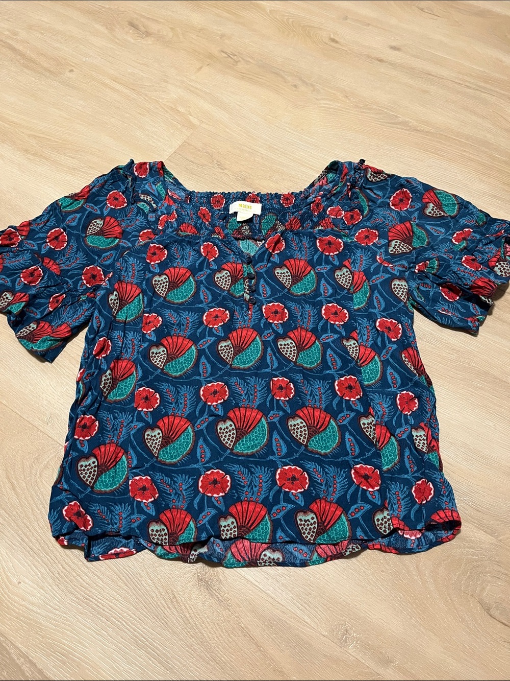 Anthropologie Maeve Short Sleeve Blouse Medium